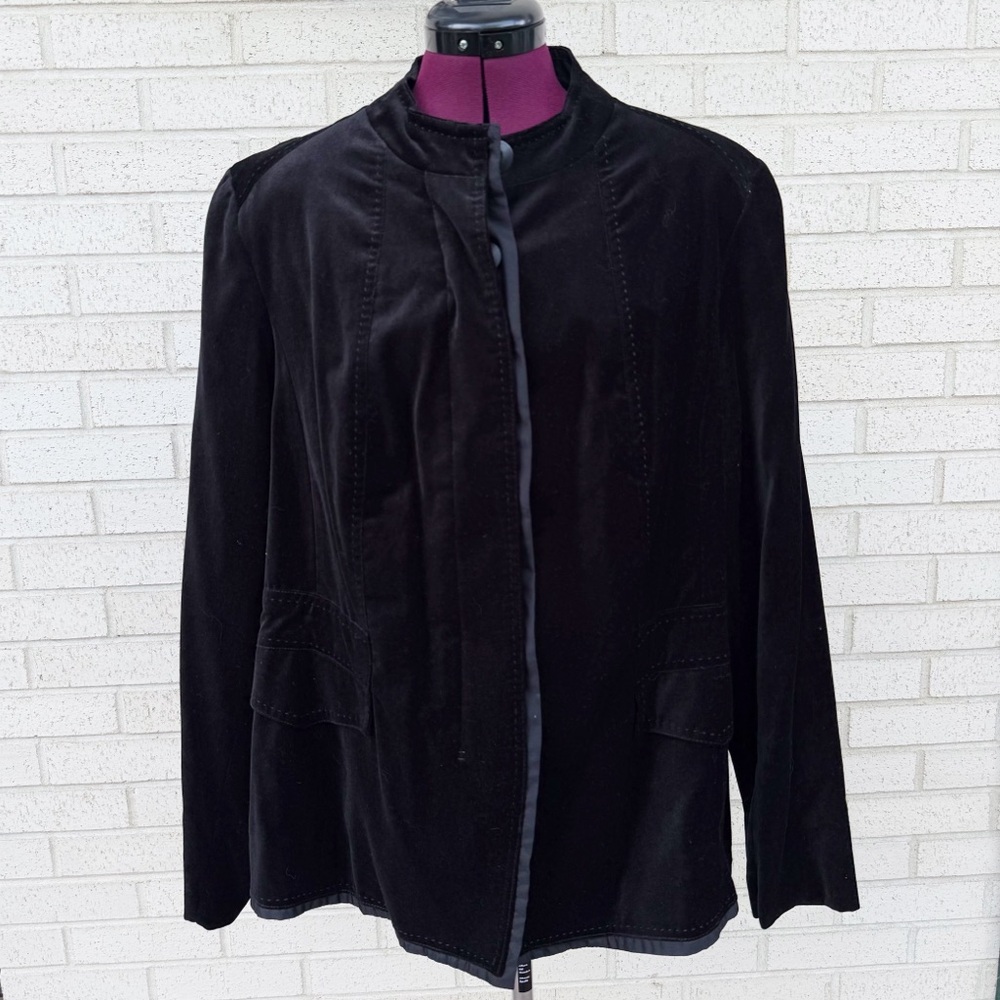 Coldwater Creek Classic Black Velvet Woman’s Blazer Jacket Size 22